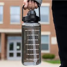 Motivational Time Marker Water Bottle with Handle – Large Capacity Leakproof BPA Free Bottle for Fitness, Gym, and Daily Hydration