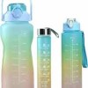 Motivational Water Bottle with Time Marker & Measurement Scale – BPA Free Leakproof Bottle for Gym, Office & Outdoor