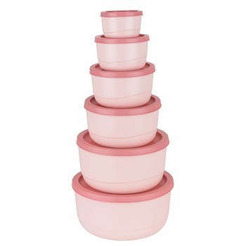 Multipurpose Plastic Storage Bowl Set with Airtight Lids – 5 Piece Nesting Kitchen Containers Multicolor 