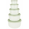 Multipurpose Plastic Storage Bowl Set with Airtight Lids – 5 Piece Nesting Kitchen Containers Multicolor 