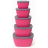 Multipurpose Plastic Storage Container Set with Airtight Lids – 5 Piece Nesting Kitchen Bowls (muticolor with lid )