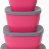 Multipurpose Plastic Storage Container Set with Airtight Lids – 5 Piece Nesting Kitchen Bowls (muticolor with lid )