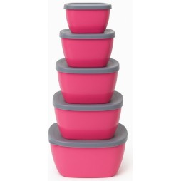 Multipurpose Plastic Storage Container Set with Airtight Lids – 5 Piece Nesting Kitchen Bowls (muticolor with lid )