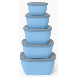 Multipurpose Plastic Storage Container Set with Airtight Lids – 5 Piece Nesting Kitchen Bowls (muticolor with lid )