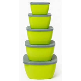 Multipurpose Plastic Storage Container Set with Airtight Lids – 5 Piece Nesting Kitchen Bowls (muticolor with lid )