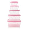 Transparent Plastic Storage Container Set with Airtight multicolor  Lids – 5 Piece Nesting Food Boxes