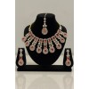 Gold Plated Multicolor  Stone Necklace Set with Earrings & Maang Tikka | Bridal Jewelry for Women