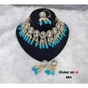 Kundan Pearl & Multicolor Stone Choker Necklace Set with Earrings & Maang Tikka | Bridal Jewelry