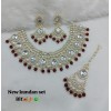 Kundan Necklace Set with Multicolor Beads | Bridal Jewellery with Earrings and  Maang Tikka