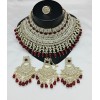 Kundan Pearl and Multicolor Choker Necklace Set  | Bridal Jewelry with Earrings and Ring