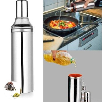 Stainless Steel Oil Dispenser Bottle – Leakproof, Easy Pour Spout for Kitchen Cooking & Dining 1pc pack