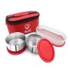 3-Container Stainless Steel & Plastic Lunch Box Set with Red Insulated Carry Bag | Airtight Tiffin Combo (3G) 3-Container Stainless Steel & Plastic Lunch Box Set with Red Insulated Carry Bag | Airtight Tiffin Combo (3G)