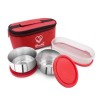 3-Container Stainless Steel & Plastic Lunch Box Set with Red Insulated Carry Bag | Airtight Tiffin Combo (3G) 3-Container Stainless Steel & Plastic Lunch Box Set with Red Insulated Carry Bag | Airtight Tiffin Combo (3G)