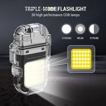 Reachable electric lighter with flashlight