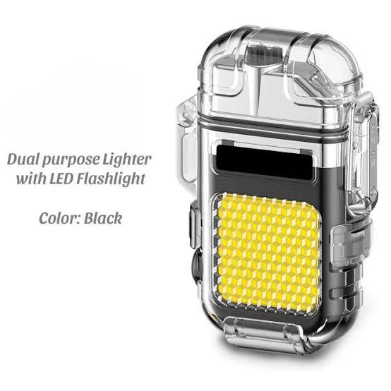 Reachable electric lighter with flashlight