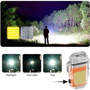 Reachable electric lighter with flashlight