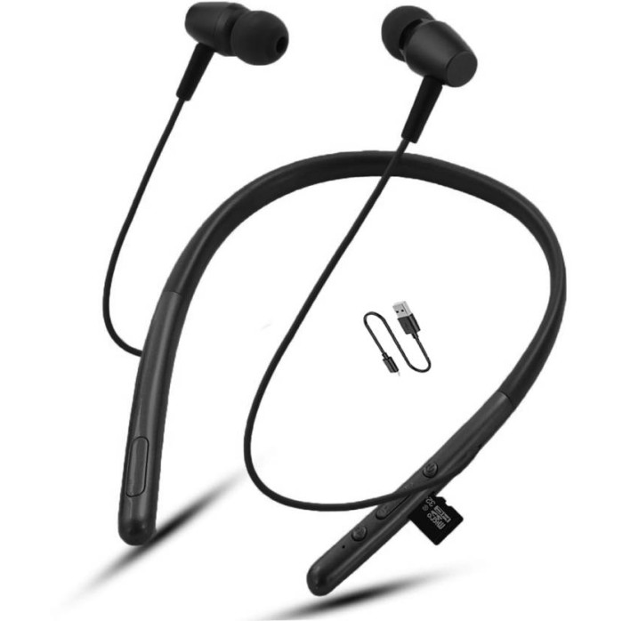 BlackWave Neckband Wireless Bluetooth Earphones with Deep Bass & SD Card Support 