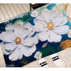 Flower Printed Door Mat – Soft, Non-Slip & Washable Floor Mat for Home, Entrance & Kitchen Use