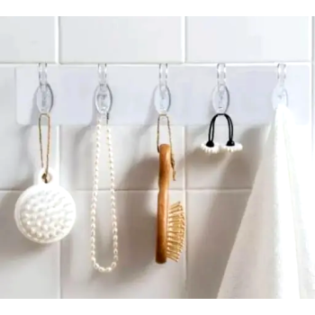 Wall Hanger Hooks for Clothes Kitchen, Bathroom & Home Use Hook Rail 6