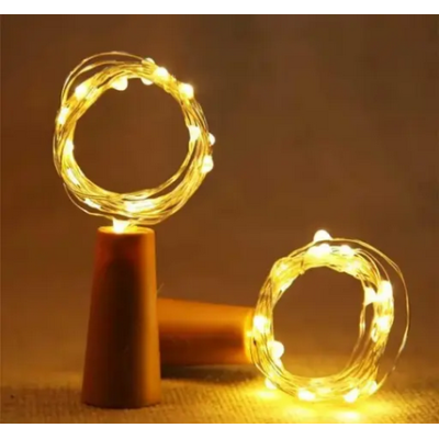 20 LED Yellow Rice String Lights – Steady Glow Decorative Lights (Pack of 6)