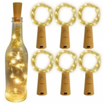 20 LED Yellow Rice String Lights – Steady Glow Decorative Lights (Pack of 6)