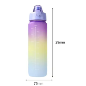 Unbreakable Water Bottle with Motivational Time Marker – BPA-Free Sports Bottle for Gym, Office & Outdoor Use