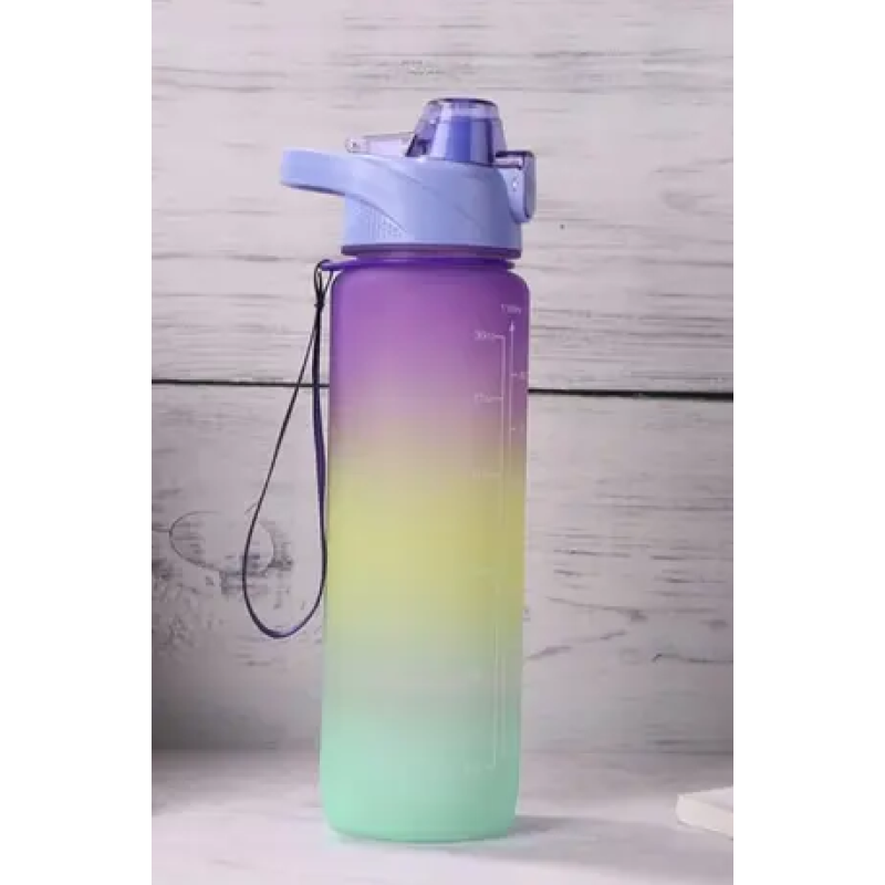 Plastic Motivational Water Bottle – 1L/2L Leak-Proof BPA-Free Bottle with Time Marker for Gym, Office & Daily Hydration