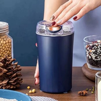 Portable Electric Coffee Grinder Spice & Coffee Bean Grinder Stainless Steel Blade Mixer Grinder for Masala & Herb Push Button Control Durable Grinding Machine for Dry Item