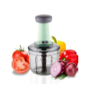 Manual Hand-Press Vegetable Chopper with 3 Stainless Steel Blades – Multicolor Cutter for Onion, Tomato, Salad & More