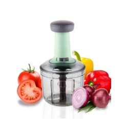 Manual Hand-Press Vegetable Chopper with 3 Stainless Steel Blades – Multicolor Cutter for Onion, Tomato, Salad & More