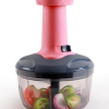 Manual Hand-Press Vegetable Chopper with 3 Stainless Steel Blades – Multicolor Cutter for Onion, Tomato, Salad & More