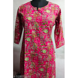 Rani Pink Pure Cotton Kurti for Women – Elegant & Comfortable Traditional Wear
