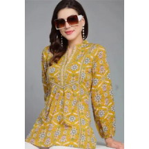 Printed Short Cotton Top for Women & Girls – Stylish, Comfortable Daily Wear