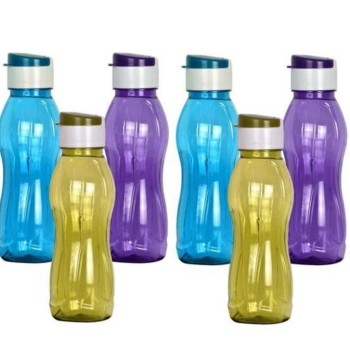 Stylish Plastic Water Bottles Set – Multicolor | Durable & Reusable BPA-Free Bottles for Home, Office, Gym & Travel 6pc pack