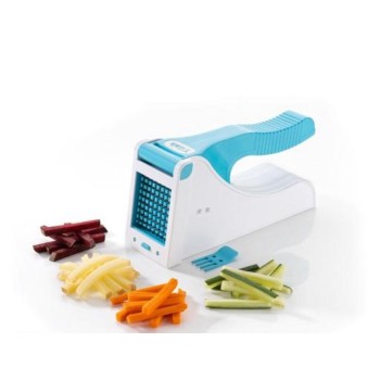 2-in-1 Manual French Fry Cutter & Vegetable Chopper Green and Blue 
