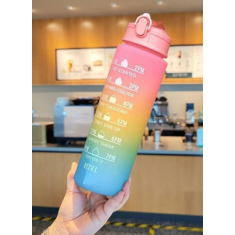 Motivational Water Bottle with Time Marker – Leakproof, Wide Mouth, Easy-to-Open Sports Bottle for Gym, Office, School & Outdoor Use