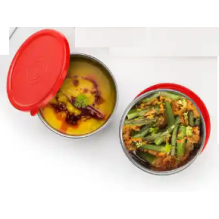 Stainless Steel Carrier Apex 2-Container Lunch Box Set with Leak-Proof Lid & Carry Bag