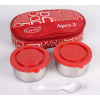 Stainless Steel Carrier Apex 2-Container Lunch Box Set with Leak-Proof Lid & Carry Bag
