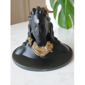 Adiyogi Shiva Statue for Home & Office – Black & Gold Mahadev Idol Spiritual Showpiece for Meditation and Decor