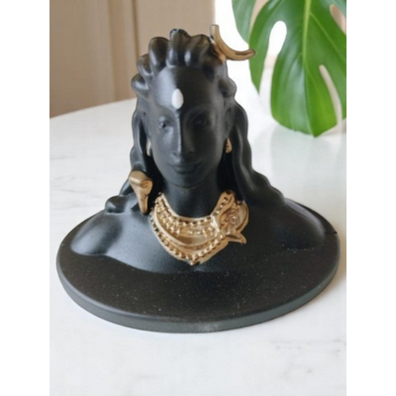 Adiyogi Shiva Statue for Home & Office – Black & Gold Mahadev Idol Spiritual Showpiece for Meditation and Decor