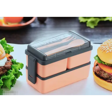 Premium 2-Tier Leak-Proof Bento Lunch Box with Cutlery Set – Microwave and Dishwasher Safe