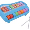 GRANSI We Build Relations 2 in 1 Mini Piano (8 Keys) Musical Xylophone for 2+ Yr Old, Non-Battery & Non-Toxic Preschool Educational Learning Instrument Keyboard Toy for Boys & Girls with 2 Sticks