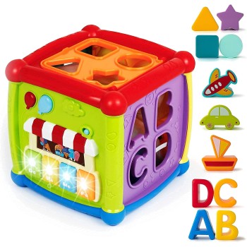 GRANSI Development & Activity Learning Toys 12-18 Month Baby Activity Cube with Music 