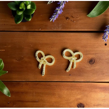 Gold Plated Bow Stud Earrings – Elegant & Cute Daily Wear Jewelry