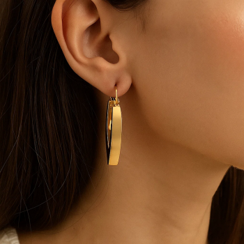 Chunky Gold Hoop Earrings for Women & Girls – Stainless Steel