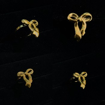 Chic Gold-Plated Bow Knot Ring for Women – Elegant Adjustable Finger Ring with Ribbon-Inspired Design | Stylish & Lightweight Fashion Jewelry for Daily Wear, Parties, and Gifting | Trendy Statement Ring for Girls & Ladies