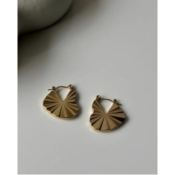 Golden Radiance Heart Hoop Earrings for women and girls