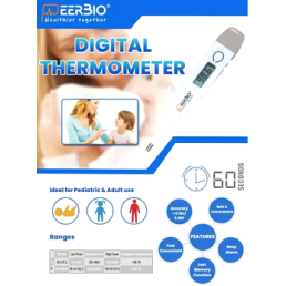 Peerbio Digital Thermometer, 0.2 DegreeC  with beeper alert ,fever for Oral Rectal Underarm