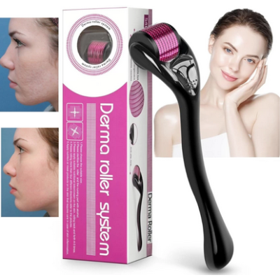 Derma Roller system For Hair And Beard Regrowth 540 Micro 0.5MM Titanium Alloy Needles Reduces Hair Fall  Stimulates Hair Follicles, Safe and Effective Easy to use, Skin Care Men and Women