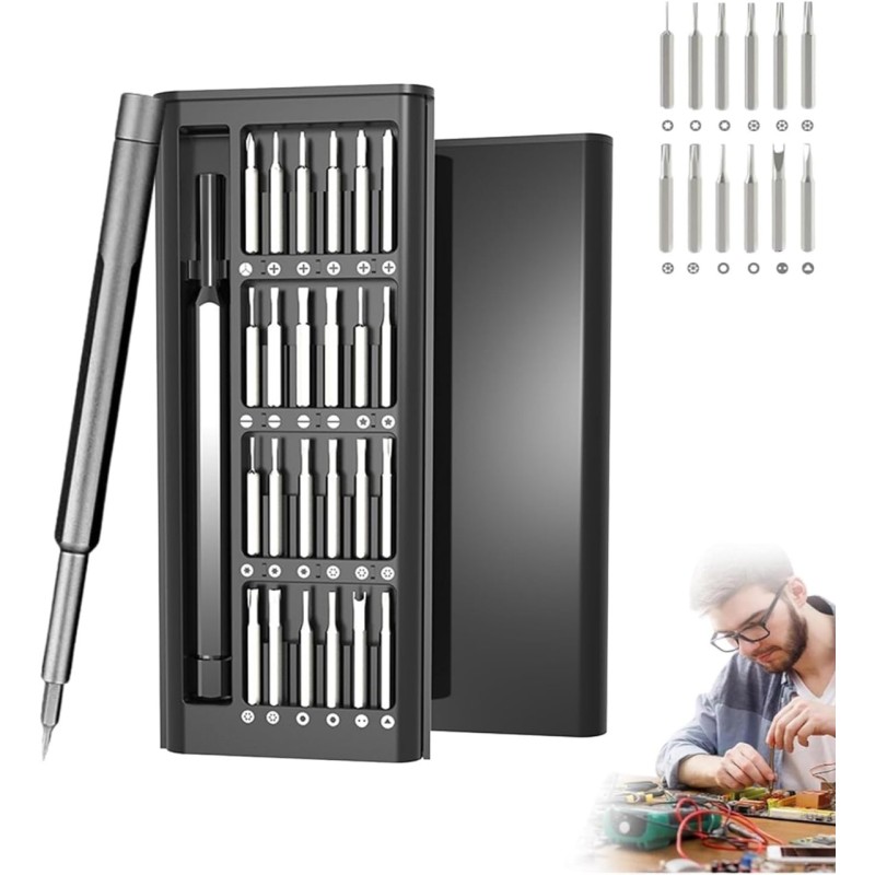 24 in 1 Precision Screwdriver Set with Magnetic Driver, Windspeed Pocket Manual Screwdriver Tool Kit with Sliding Closure, Mini Professional Repair Tools for Electronics/Watch/Camera/Laptop/Glasses